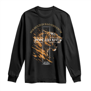 Cardinal Pope Leo XIV Long Sleeve Shirt Nos Multi In Illo Uno Unum 267th Pope From Chicago Tiger TS11 Black Print Your Wear