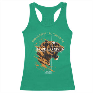 Cardinal Pope Leo XIV Racerback Tank Top Nos Multi In Illo Uno Unum 267th Pope From Chicago Tiger TS11 Irish Green Print Your Wear