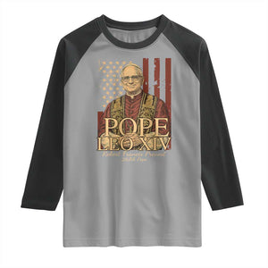 Cardinal Pope Leo XIV Raglan Shirt 267th Robert Francis Prevost American Flag TS11 Sport Gray Black Print Your Wear
