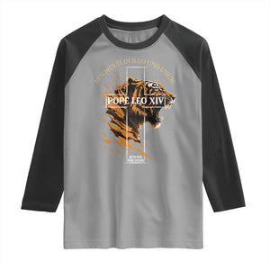 Cardinal Pope Leo XIV Raglan Shirt Nos Multi In Illo Uno Unum 267th Pope From Chicago Tiger TS11 Sport Gray Black Print Your Wear