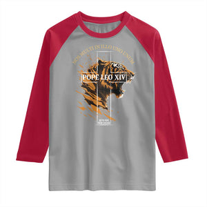 Cardinal Pope Leo XIV Raglan Shirt Nos Multi In Illo Uno Unum 267th Pope From Chicago Tiger TS11 Sport Gray Red Print Your Wear