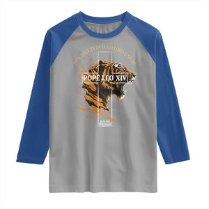 Cardinal Pope Leo XIV Raglan Shirt Nos Multi In Illo Uno Unum 267th Pope From Chicago Tiger TS11 Sport Gray Royal Print Your Wear