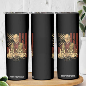 Cardinal Pope Leo XIV Skinny Tumbler 267th Robert Francis Prevost American Flag TS11 Print Your Wear