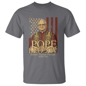 Cardinal Pope Leo XIV T Shirt 267th Robert Francis Prevost American Flag TS11 Charcoal Print Your Wear