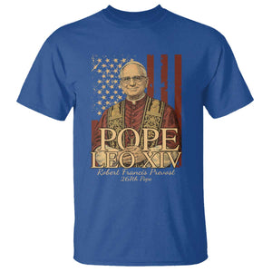 Cardinal Pope Leo XIV T Shirt 267th Robert Francis Prevost American Flag TS11 Royal Blue Print Your Wear