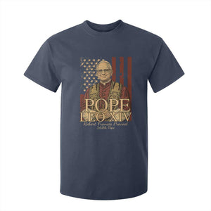 Cardinal Pope Leo XIV T Shirt For Kid 267th Robert Francis Prevost American Flag TS11 Navy Print Your Wear