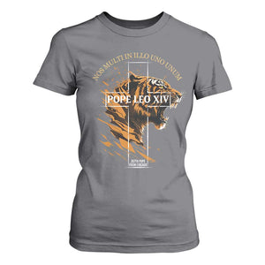 Cardinal Pope Leo XIV T Shirt For Women Nos Multi In Illo Uno Unum 267th Pope From Chicago Tiger TS11 Charcoal Print Your Wear