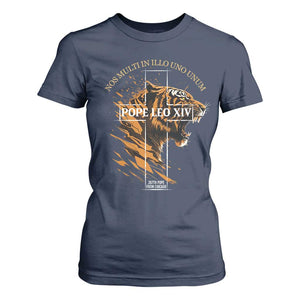 Cardinal Pope Leo XIV T Shirt For Women Nos Multi In Illo Uno Unum 267th Pope From Chicago Tiger TS11 Navy Print Your Wear