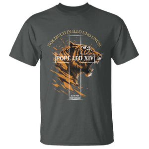 Cardinal Pope Leo XIV T Shirt Nos Multi In Illo Uno Unum 267th Pope From Chicago Tiger TS11 Dark Heather Print Your Wear