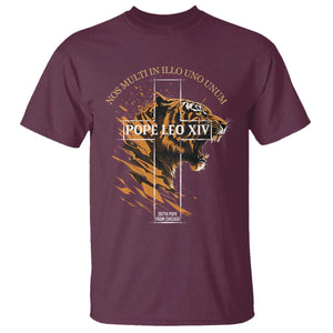 Cardinal Pope Leo XIV T Shirt Nos Multi In Illo Uno Unum 267th Pope From Chicago Tiger TS11 Maroon Print Your Wear