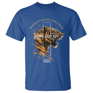 Cardinal Pope Leo XIV T Shirt Nos Multi In Illo Uno Unum 267th Pope From Chicago Tiger TS11 Royal Blue Print Your Wear