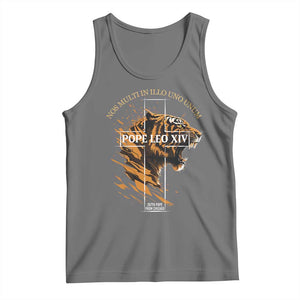 Cardinal Pope Leo XIV Tank Top Nos Multi In Illo Uno Unum 267th Pope From Chicago Tiger TS11 Black Heather Print Your Wear
