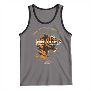 Cardinal Pope Leo XIV Tank Top Nos Multi In Illo Uno Unum 267th Pope From Chicago Tiger TS11 Deep Heather Black Print Your Wear
