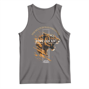 Cardinal Pope Leo XIV Tank Top Nos Multi In Illo Uno Unum 267th Pope From Chicago Tiger TS11 Deep Heather Print Your Wear