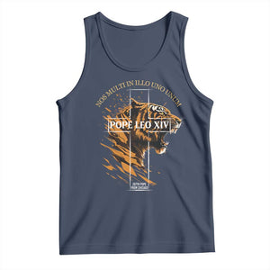 Cardinal Pope Leo XIV Tank Top Nos Multi In Illo Uno Unum 267th Pope From Chicago Tiger TS11 Navy Print Your Wear