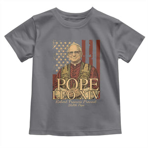 Cardinal Pope Leo XIV Toddler T Shirt 267th Robert Francis Prevost American Flag TS11 Charcoal Print Your Wear