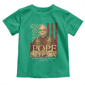 Cardinal Pope Leo XIV Toddler T Shirt 267th Robert Francis Prevost American Flag TS11 Irish Green Print Your Wear