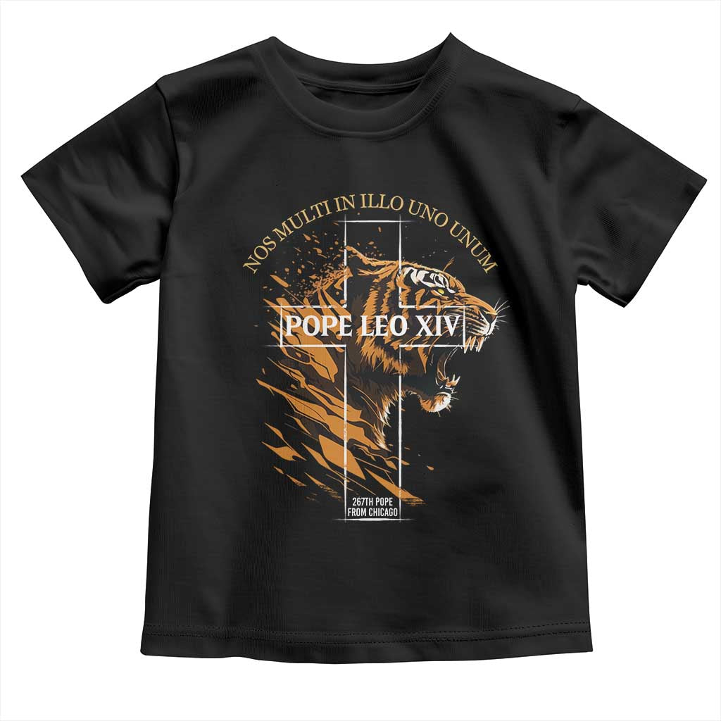 Cardinal Pope Leo XIV Toddler T Shirt Nos Multi In Illo Uno Unum 267th Pope From Chicago Tiger TS11 Black Print Your Wear