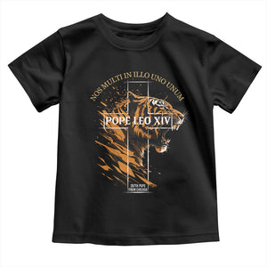Cardinal Pope Leo XIV Toddler T Shirt Nos Multi In Illo Uno Unum 267th Pope From Chicago Tiger TS11 Black Print Your Wear