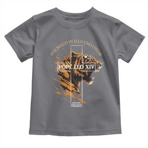 Cardinal Pope Leo XIV Toddler T Shirt Nos Multi In Illo Uno Unum 267th Pope From Chicago Tiger TS11 Charcoal Print Your Wear