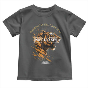 Cardinal Pope Leo XIV Toddler T Shirt Nos Multi In Illo Uno Unum 267th Pope From Chicago Tiger TS11 Dark Heather Print Your Wear