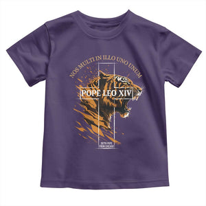 Cardinal Pope Leo XIV Toddler T Shirt Nos Multi In Illo Uno Unum 267th Pope From Chicago Tiger TS11 Purple Print Your Wear