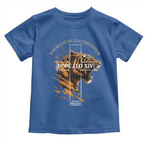Cardinal Pope Leo XIV Toddler T Shirt Nos Multi In Illo Uno Unum 267th Pope From Chicago Tiger TS11 Royal Blue Print Your Wear
