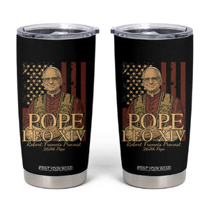 Cardinal Pope Leo XIV Tumbler Cup 267th Robert Francis Prevost American Flag TS11 Black Print Your Wear