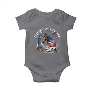 Celebrating 151 Years Derby Day Baby Onesie Horse Racing Horseshoe Flowers TS11 Charcoal Print Your Wear