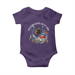 Celebrating 151 Years Derby Day Baby Onesie Horse Racing Horseshoe Flowers TS11 Purple Print Your Wear