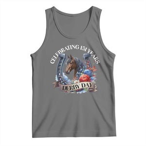 Celebrating 151 Years Derby Day Tank Top Horse Racing Horseshoe Flowers TS11 Black Heather Print Your Wear