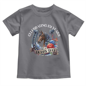 Celebrating 151 Years Derby Day Toddler T Shirt Horse Racing Horseshoe Flowers TS11 Charcoal Print Your Wear