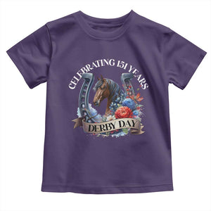 Celebrating 151 Years Derby Day Toddler T Shirt Horse Racing Horseshoe Flowers TS11 Purple Print Your Wear