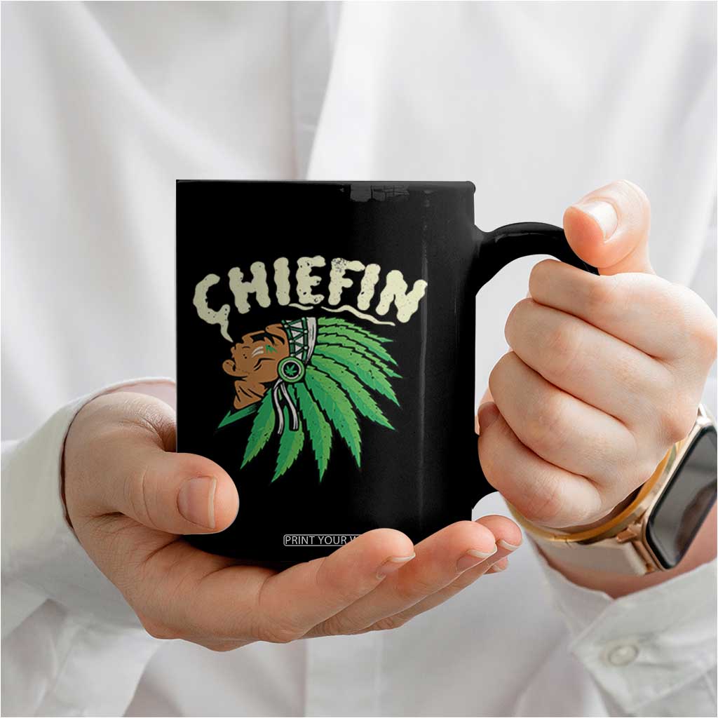 Chiefin Weed Smoking Coffee Mug Funny 420 Cannabis Pot THC Smoker TS02 Print Your Wear