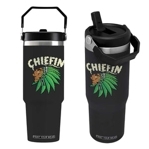 Chiefin Weed Smoking Flip Straw Tumbler Funny 420 Cannabis Pot THC Smoker TS02 One Size: 30 oz Black Print Your Wear