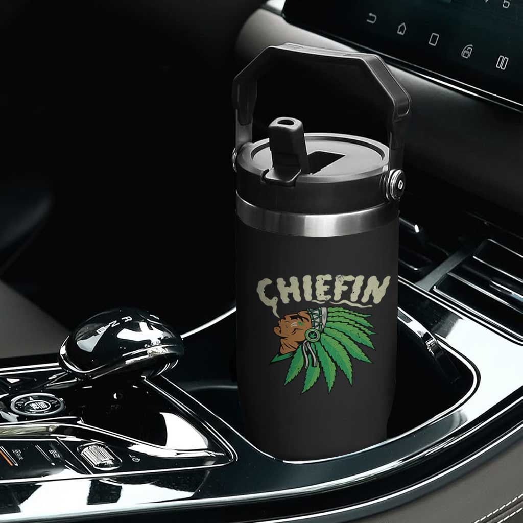 Chiefin Weed Smoking Flip Straw Tumbler Funny 420 Cannabis Pot THC Smoker TS02 Print Your Wear