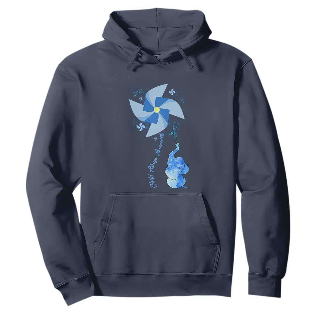 Child Abuse Prevention Awareness Hoodie Pinwheel Elephant TS11 Navy Print Your Wear