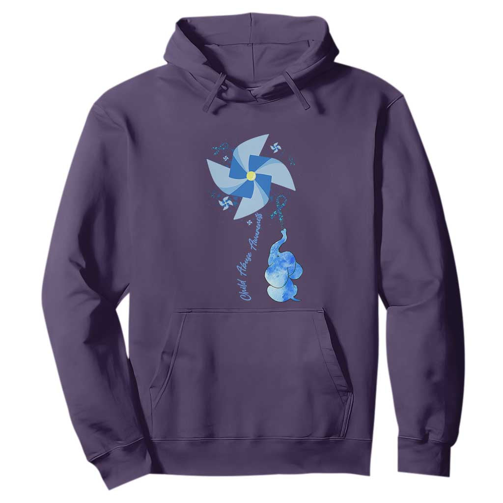Child Abuse Prevention Awareness Hoodie Pinwheel Elephant TS11 Purple Print Your Wear
