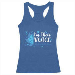 Child Abuse Prevention Awareness I'm Their Voice Racerback Tank Top Blue Pinwheels TS11 Royal Blue Print Your Wear