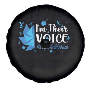 Child Abuse Prevention Awareness I'm Their Voice Spare Tire Cover Blue Pinwheels TS11 Print Your Wear
