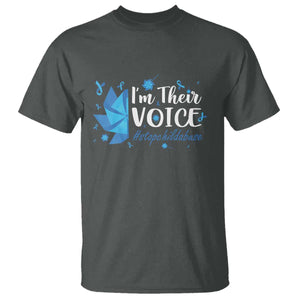 Child Abuse Prevention Awareness I'm Their Voice T Shirt Blue Pinwheels TS11 Dark Heather Print Your Wear