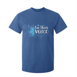 Child Abuse Prevention Awareness I'm Their Voice T Shirt For Kid Blue Pinwheels TS11 Royal Blue Print Your Wear