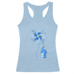 Child Abuse Prevention Awareness Racerback Tank Top Pinwheel Elephant TS11 Light Blue Print Your Wear