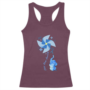 Child Abuse Prevention Awareness Racerback Tank Top Pinwheel Elephant TS11 Maroon Print Your Wear