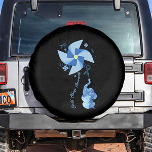 Child Abuse Prevention Awareness Spare Tire Cover Pinwheel Elephant TS11 No hole Black Print Your Wear