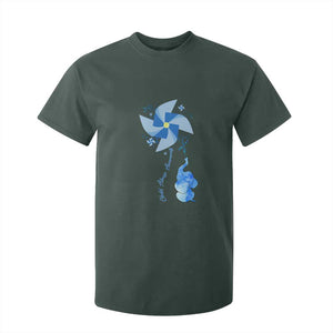 Child Abuse Prevention Awareness T Shirt For Kid Pinwheel Elephant TS11 Dark Forest Green Print Your Wear