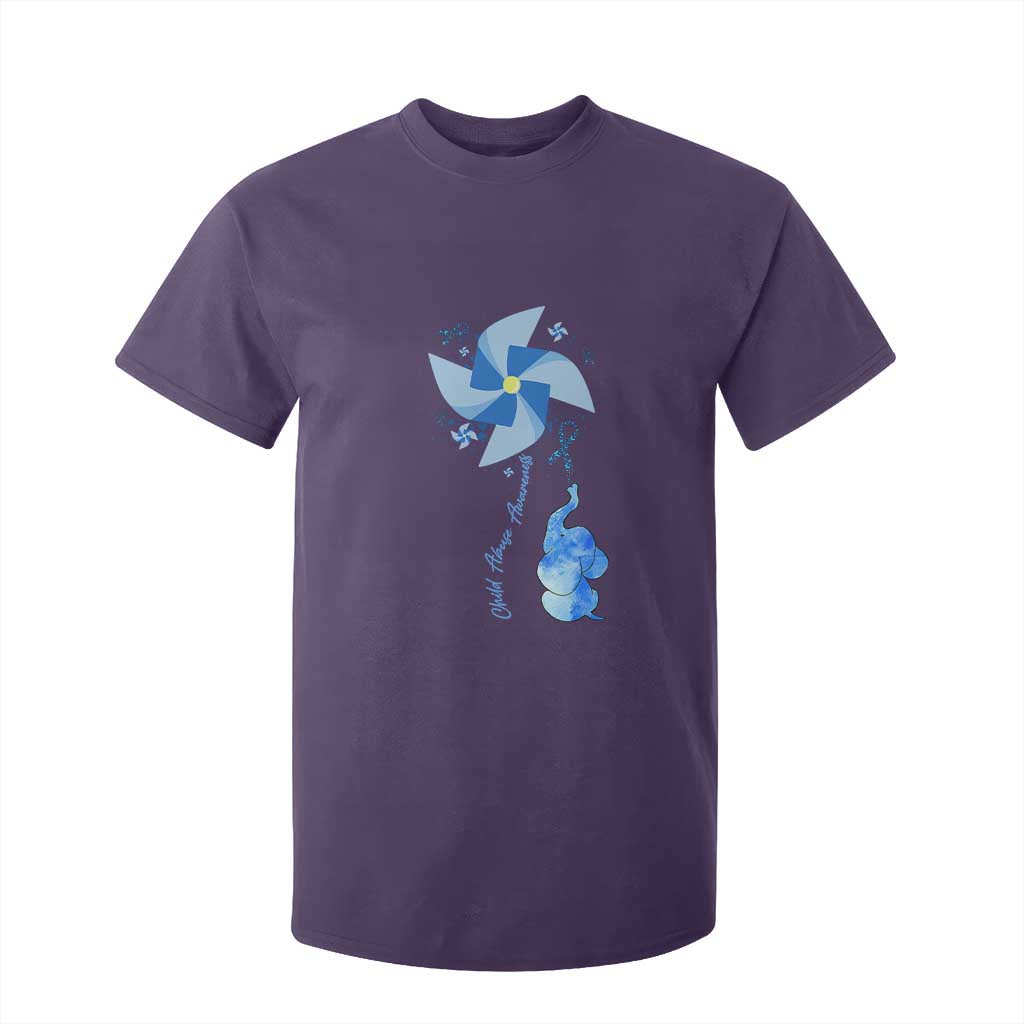 Child Abuse Prevention Awareness T Shirt For Kid Pinwheel Elephant TS11 Purple Print Your Wear
