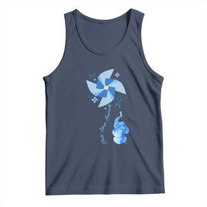 Child Abuse Prevention Awareness Tank Top Pinwheel Elephant TS11 Navy Print Your Wear