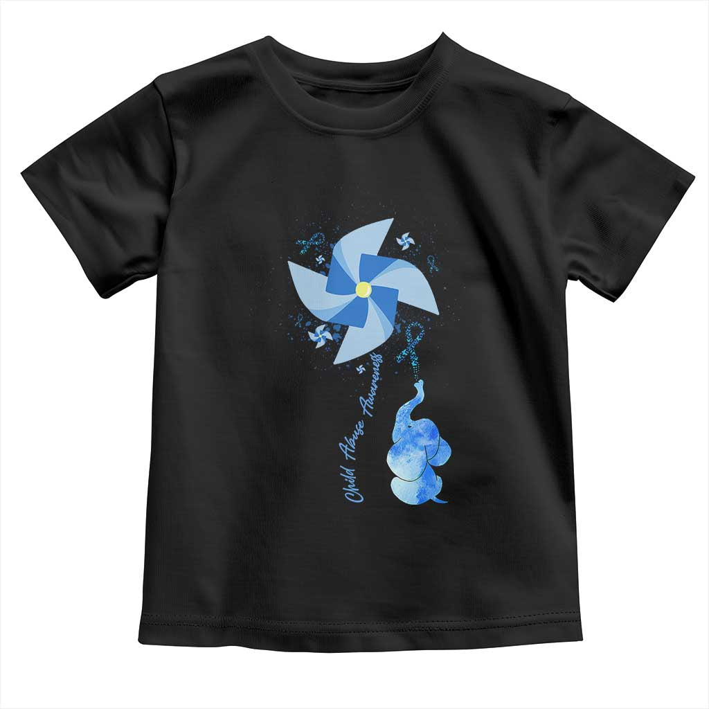 Child Abuse Prevention Awareness Toddler T Shirt Pinwheel Elephant TS11 Black Print Your Wear