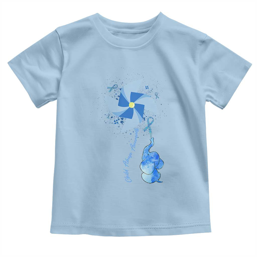 Child Abuse Prevention Awareness Toddler T Shirt Pinwheel Elephant TS11 Light Blue Print Your Wear